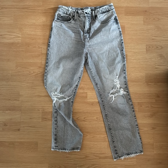 Good American Good Boy Distressed Jeans - Light Acid Wash - Picture 6 of 8
